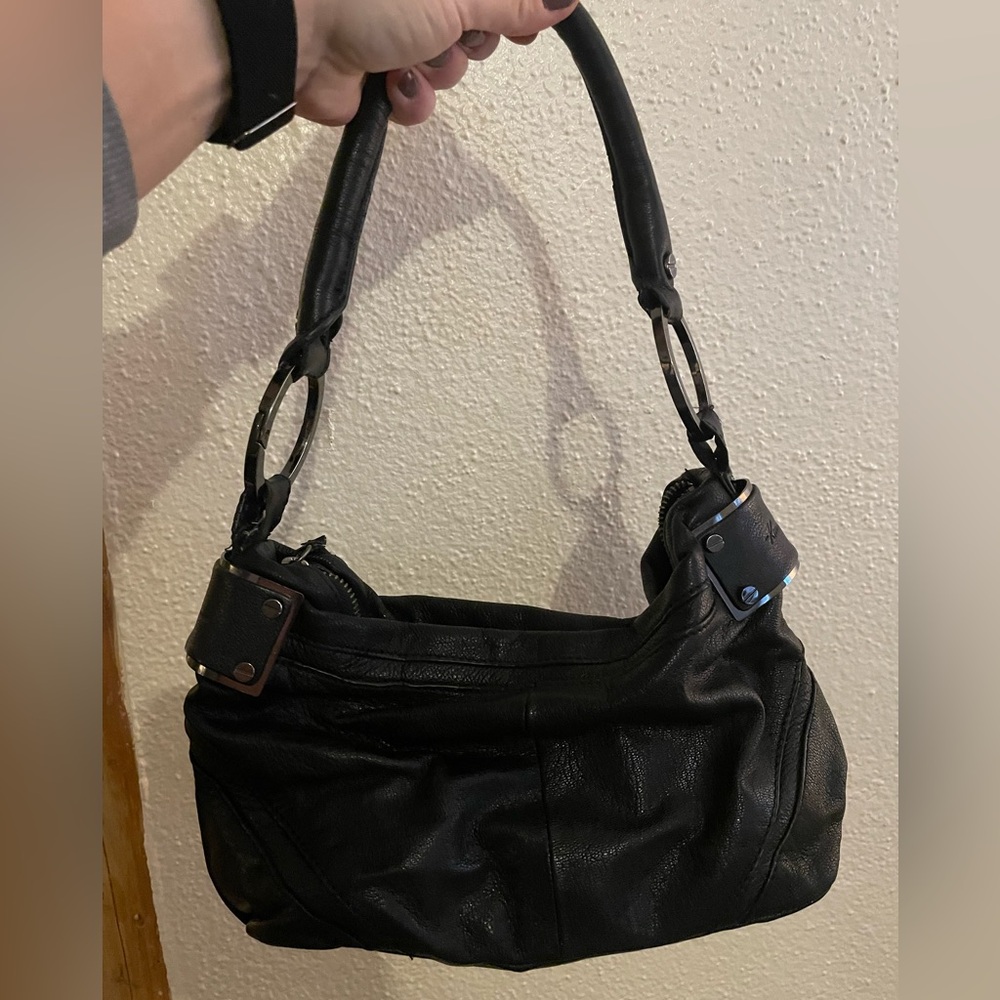 Kenneth Cole New York black leather shoulder bag